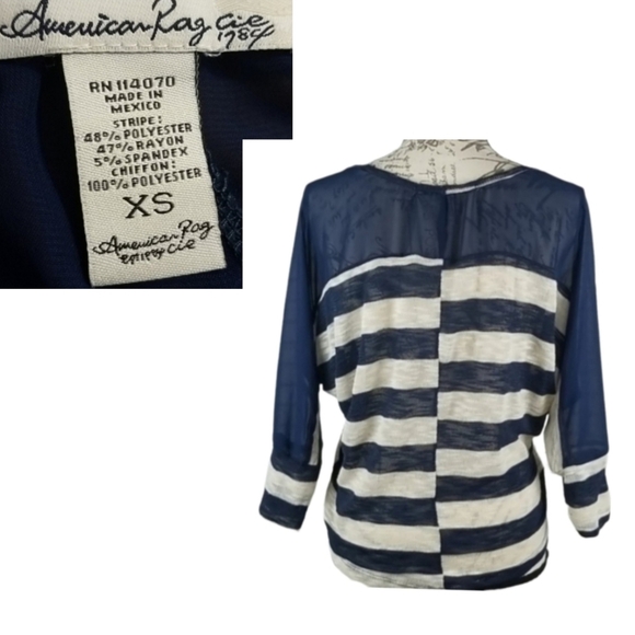Striped Knit Top Navy & Cream - Picture 3 of 4